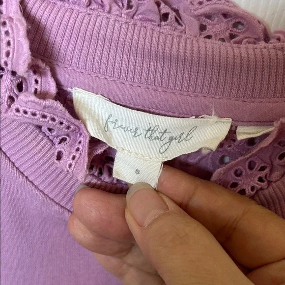 Anthropologie Forever That Girl Purple
Cotton Eyelet Sweatshirt Maeve - Picture 4 of 7